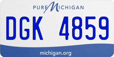 MI license plate DGK4859