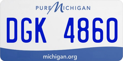MI license plate DGK4860