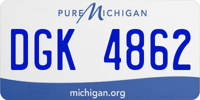 MI license plate DGK4862