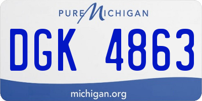 MI license plate DGK4863