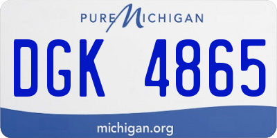 MI license plate DGK4865