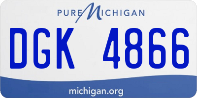 MI license plate DGK4866