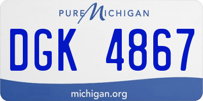 MI license plate DGK4867