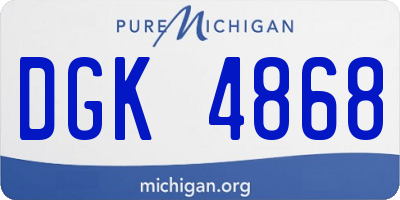 MI license plate DGK4868