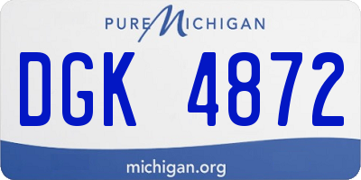 MI license plate DGK4872
