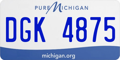MI license plate DGK4875