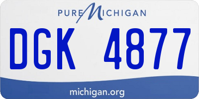 MI license plate DGK4877