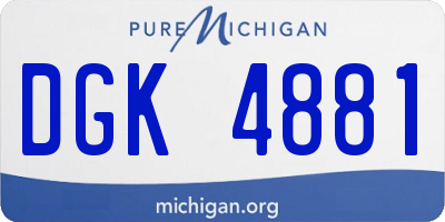 MI license plate DGK4881