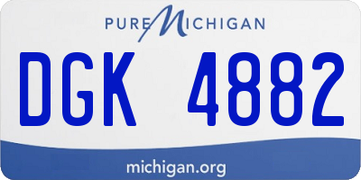 MI license plate DGK4882