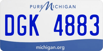 MI license plate DGK4883