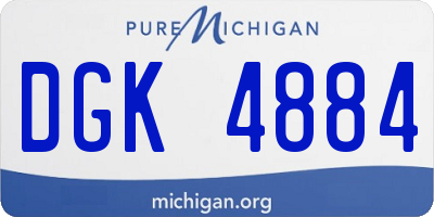 MI license plate DGK4884