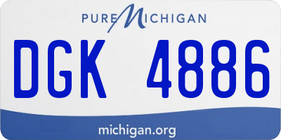 MI license plate DGK4886