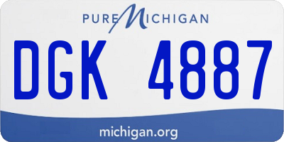 MI license plate DGK4887