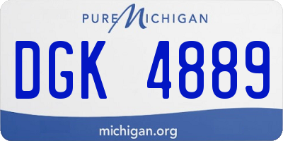 MI license plate DGK4889
