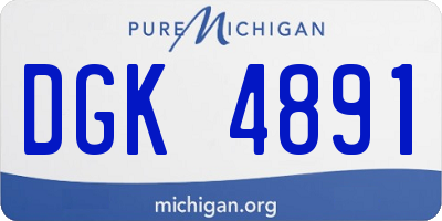 MI license plate DGK4891