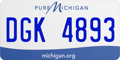 MI license plate DGK4893