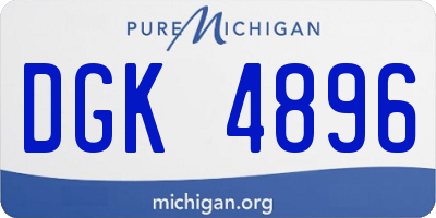 MI license plate DGK4896