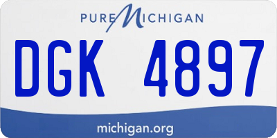 MI license plate DGK4897