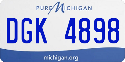 MI license plate DGK4898