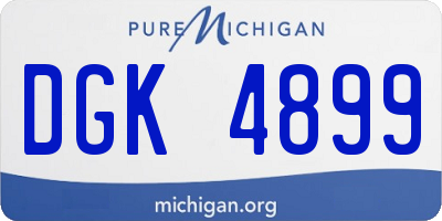 MI license plate DGK4899