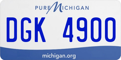 MI license plate DGK4900
