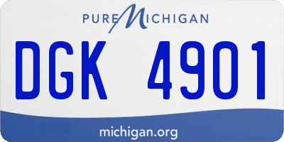 MI license plate DGK4901