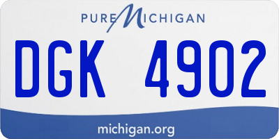 MI license plate DGK4902