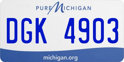 MI license plate DGK4903