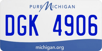 MI license plate DGK4906