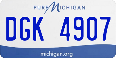 MI license plate DGK4907
