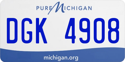 MI license plate DGK4908