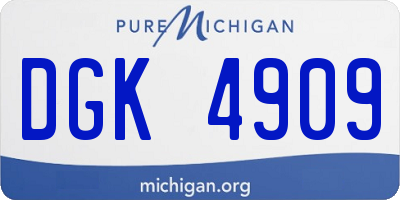 MI license plate DGK4909
