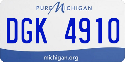 MI license plate DGK4910