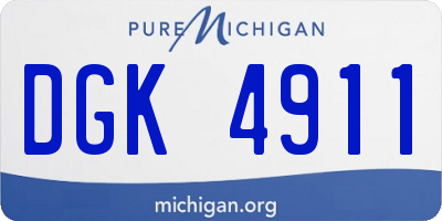 MI license plate DGK4911