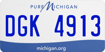 MI license plate DGK4913