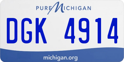 MI license plate DGK4914