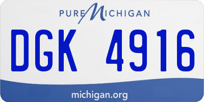 MI license plate DGK4916
