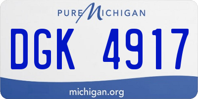 MI license plate DGK4917