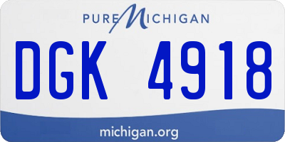 MI license plate DGK4918