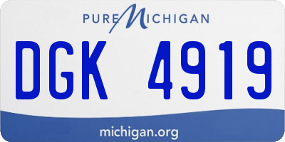 MI license plate DGK4919
