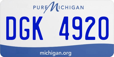 MI license plate DGK4920