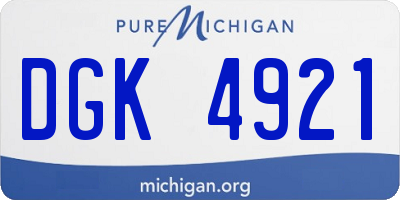 MI license plate DGK4921
