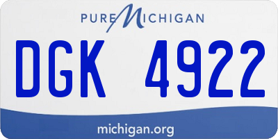 MI license plate DGK4922
