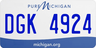 MI license plate DGK4924