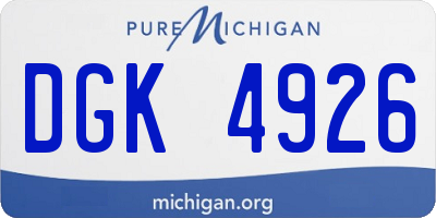 MI license plate DGK4926