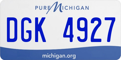 MI license plate DGK4927