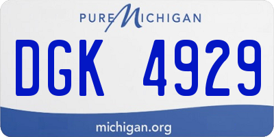 MI license plate DGK4929