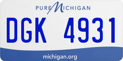 MI license plate DGK4931