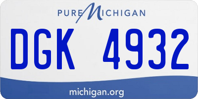 MI license plate DGK4932