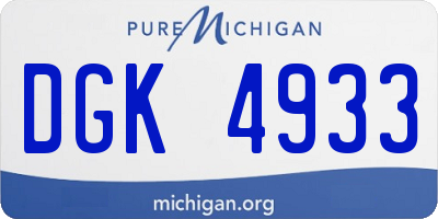 MI license plate DGK4933